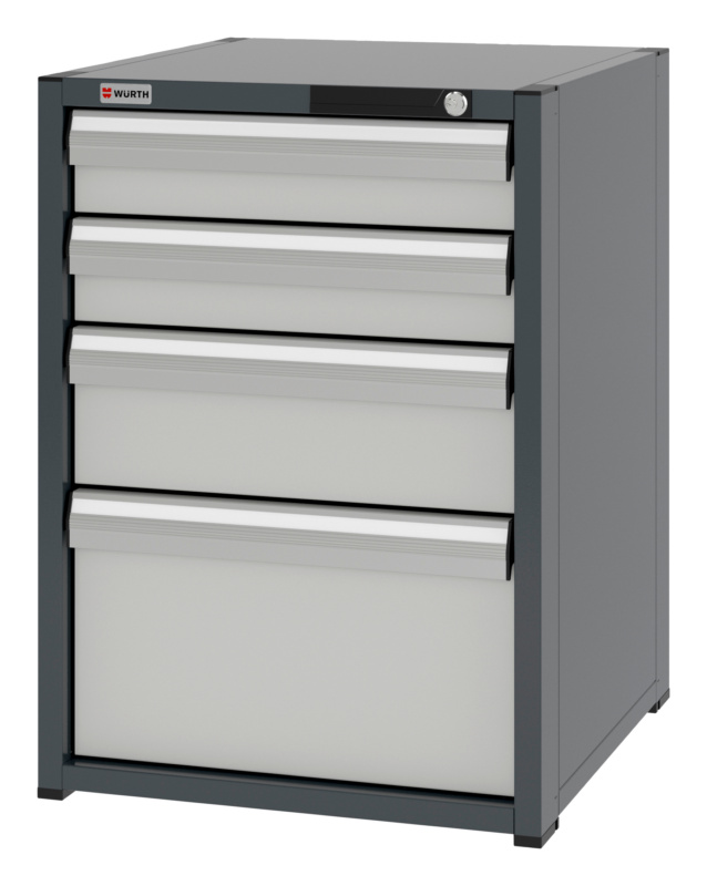 System-Schubladenschrank 8.6 - 574x603 mm SLSHRNK-8.6-H795-4SL-RAL7035