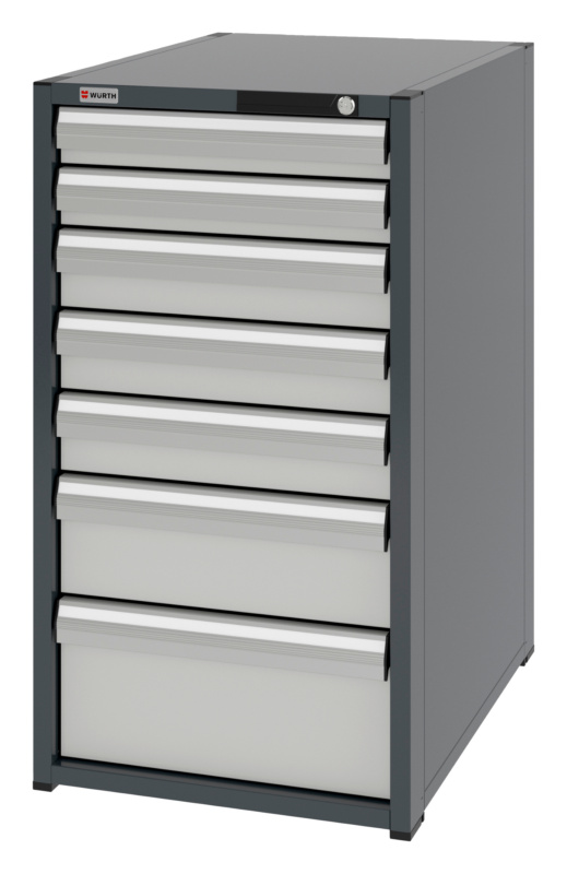 System-Schubladenschrank 8.8 - 574x770 mm SLSHRNK-8.8-H1035-7SL-RAL7035