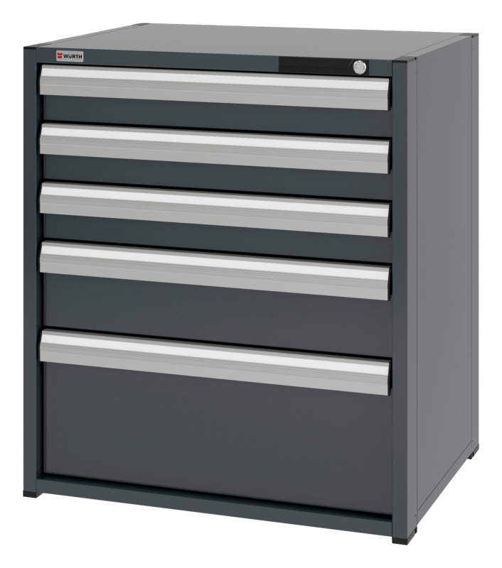 System-Schubladenschrank 12.6 - 805x603 mm SLSHRNK-12.6-H915-5SL-RAL7016