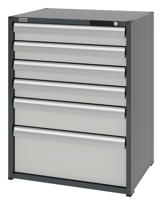 System-Schubladenschrank 12.6 - 805x603 mm SLSHRNK-12.6-H1035-6SL-RAL7035