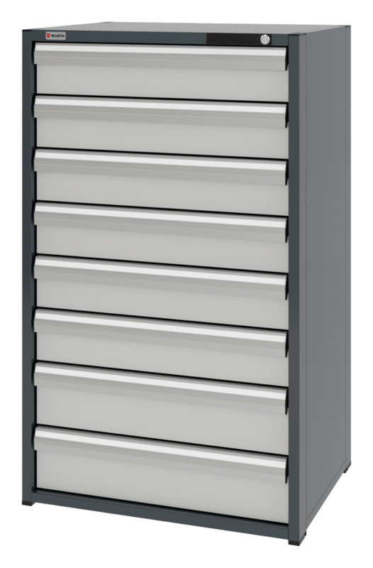 System-Schubladenschrank 12.6 - 805x603 mm SLSHRNK-12.6-H1335-8SL-RAL7035