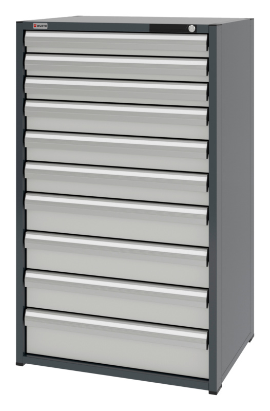 System-Schubladenschrank 12.6 - 805x603 mm SLSHRNK-12.6-H1335-10SL-RAL7035