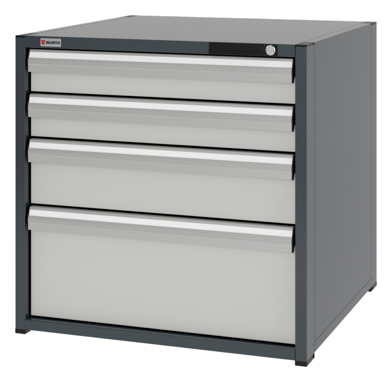 System-Schubladenschrank 12.8 - 805x770 mm SLSHRNK-12.8-H795-4SL-RAL7035