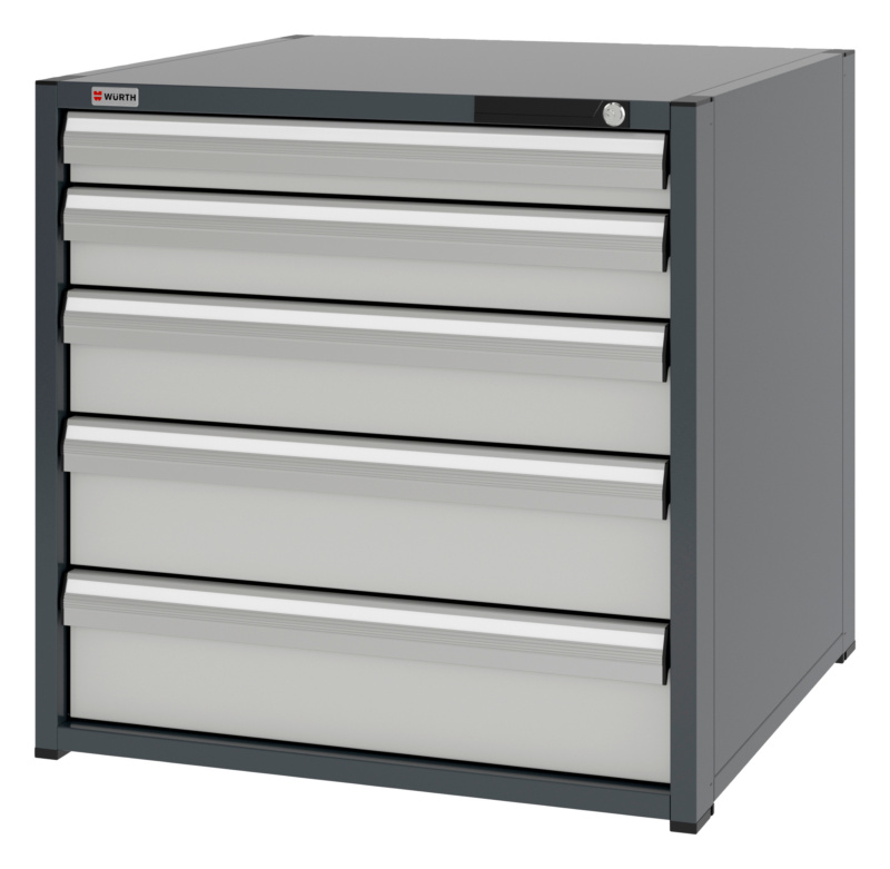 System-Schubladenschrank 12.8 - 805x770 mm SLSHRNK-12.8-H795-5SL-RAL7035