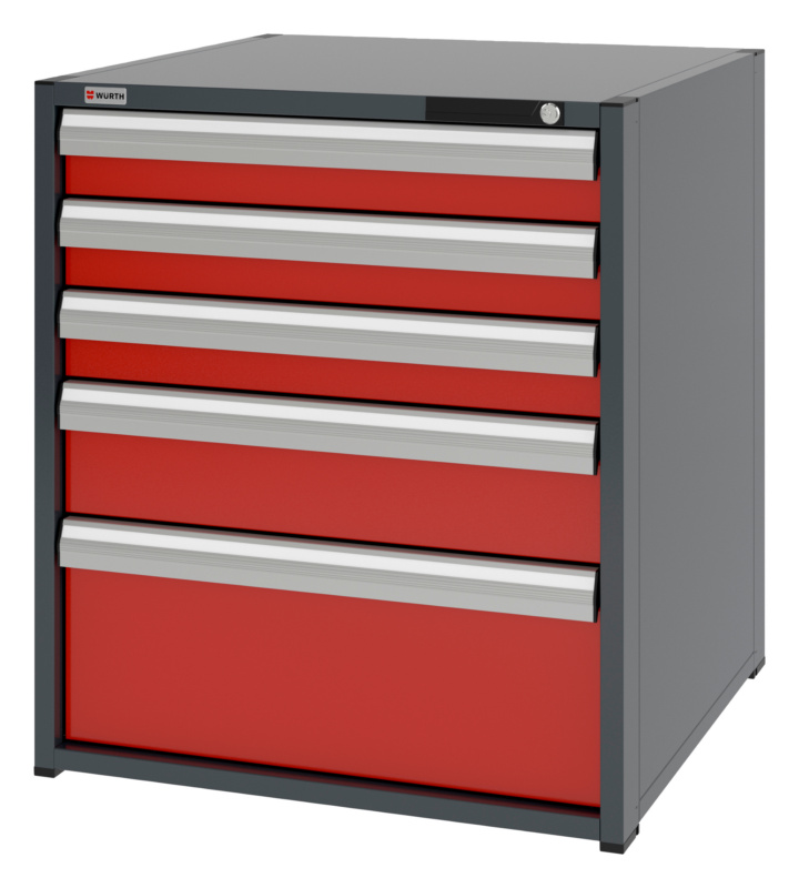 System-Schubladenschrank 12.8 - 805x770 mm SLSHRNK-12.8-H915-5SL-RAL3020