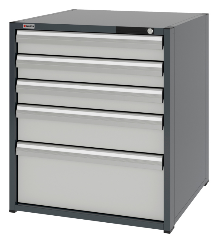 System-Schubladenschrank 12.8 - 805x770 mm SLSHRNK-12.8-H915-5SL-RAL7035