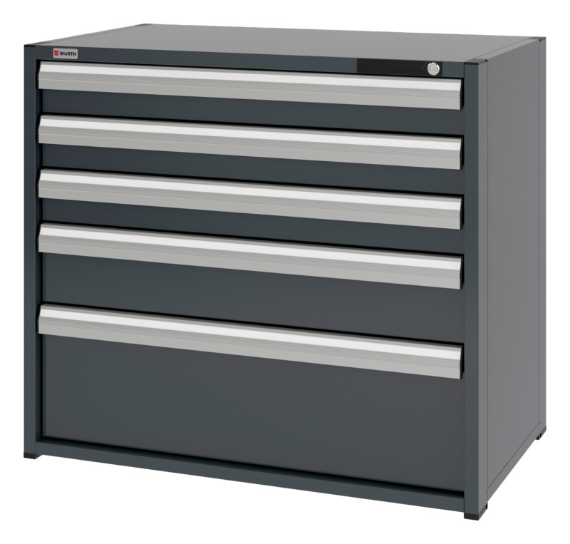 System-Schubladenschrank 16.6 - 1037x603 mm SLSHRNK-16.6-H915-5SL-RAL7016