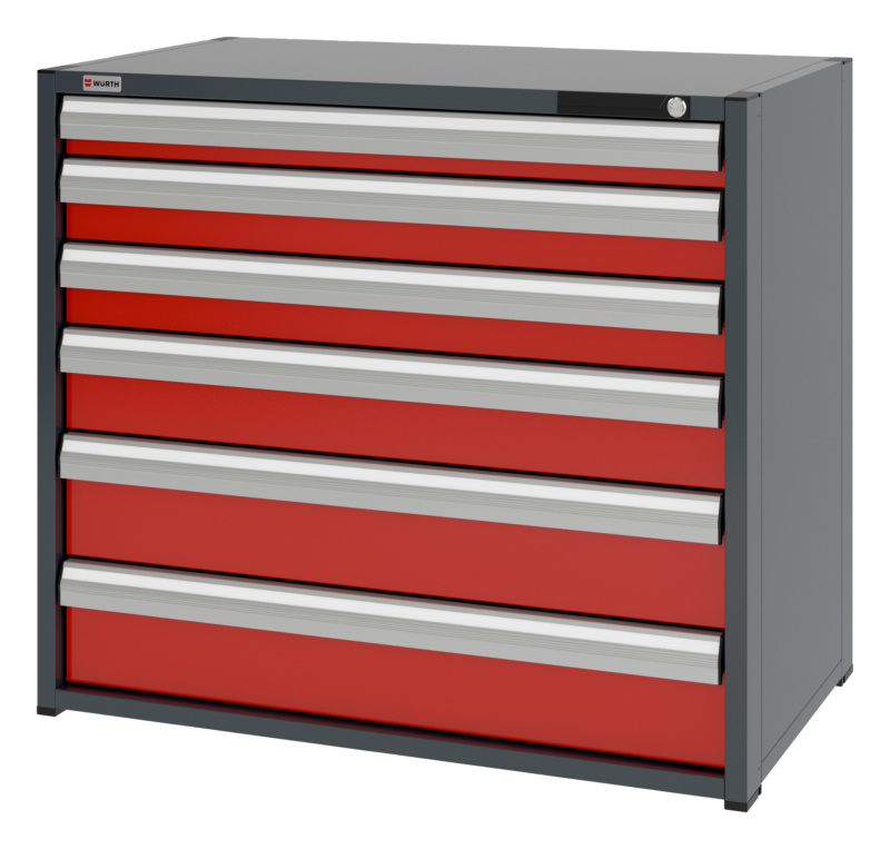 System-Schubladenschrank 16.6 - 1037x603 mm SLSHRNK-16.6-H915-6SL-RAL3020