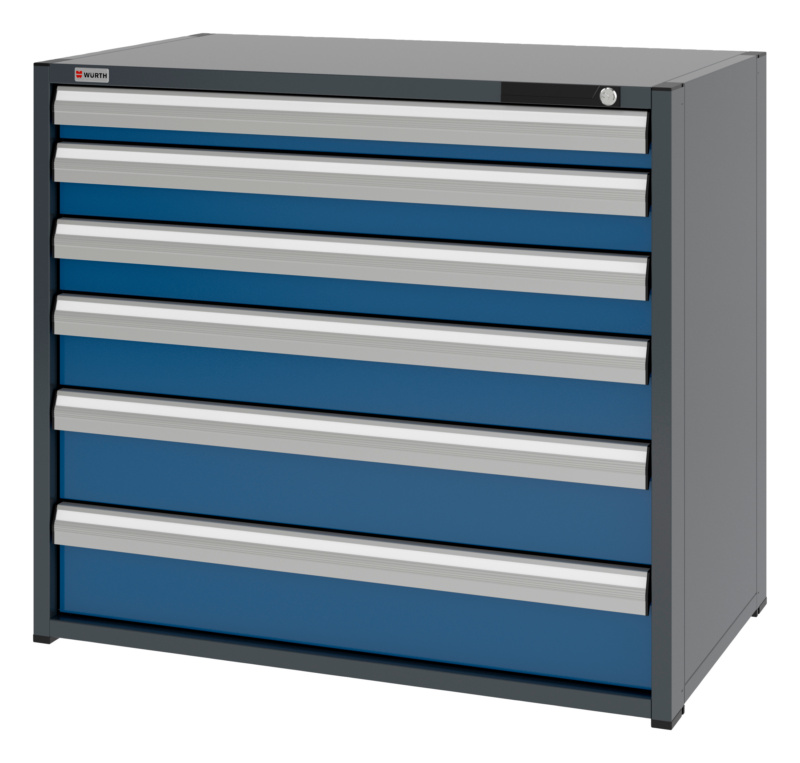 System-Schubladenschrank 16.6 - 1037x603 mm SLSHRNK-16.6-H915-6SL-RAL5010
