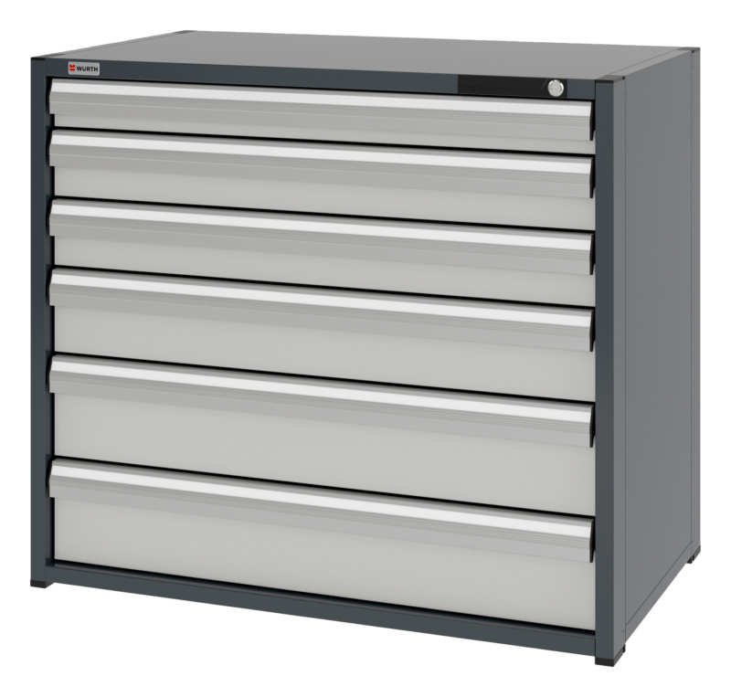 System-Schubladenschrank 16.6 - 1037x603 mm SLSHRNK-16.6-H915-6SL-RAL7035