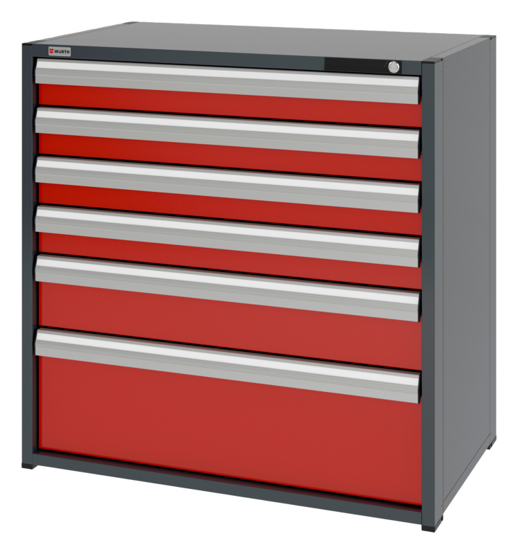 System-Schubladenschrank 16.6 - 1037x603 mm SLSHRNK-16.6-H1035-6SL-RAL3020