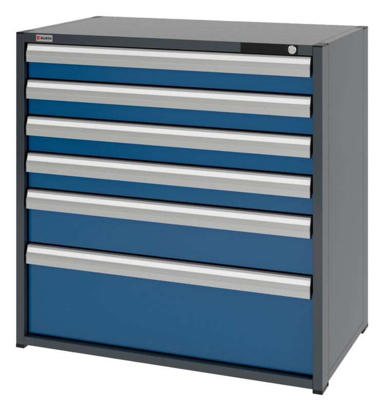 System-Schubladenschrank 16.6 - 1037x603 mm SLSHRNK-16.6-H1035-6SL-RAL5010