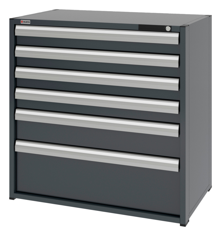 System-Schubladenschrank 16.6 - 1037x603 mm SLSHRNK-16.6-H1035-6SL-RAL7016