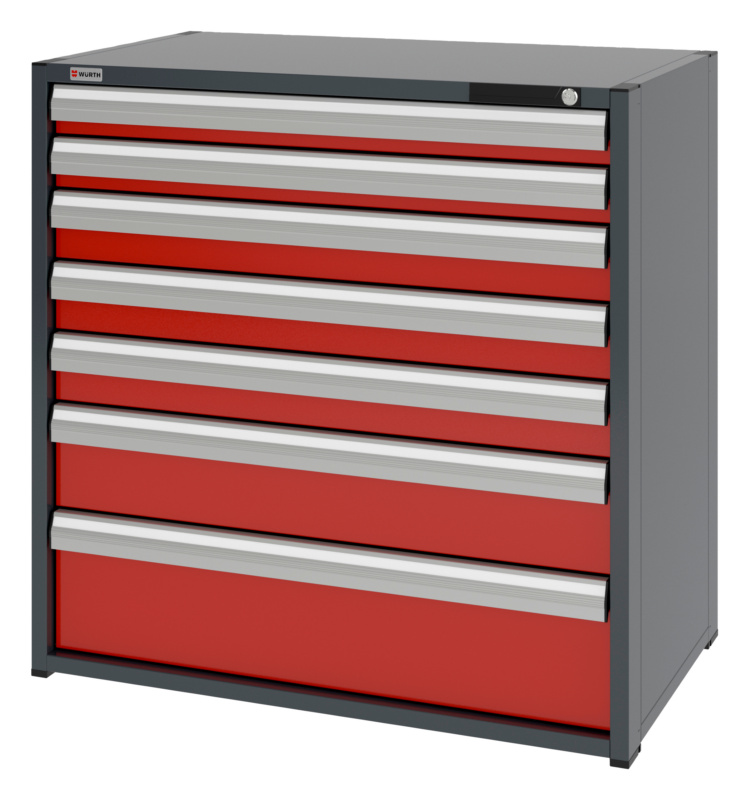 System-Schubladenschrank 16.6 - 1037x603 mm SLSHRNK-16.6-H1035-7SL-RAL3020