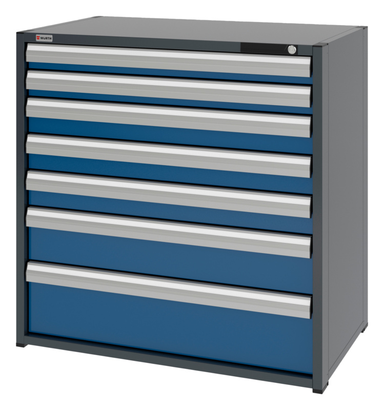 System-Schubladenschrank 16.6 - 1037x603 mm SLSHRNK-16.6-H1035-7SL-RAL5010