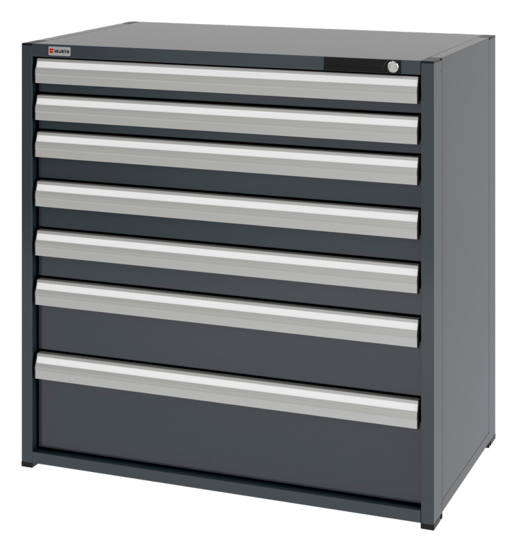 System-Schubladenschrank 16.6 - 1037x603 mm SLSHRNK-16.6-H1035-7SL-RAL7016