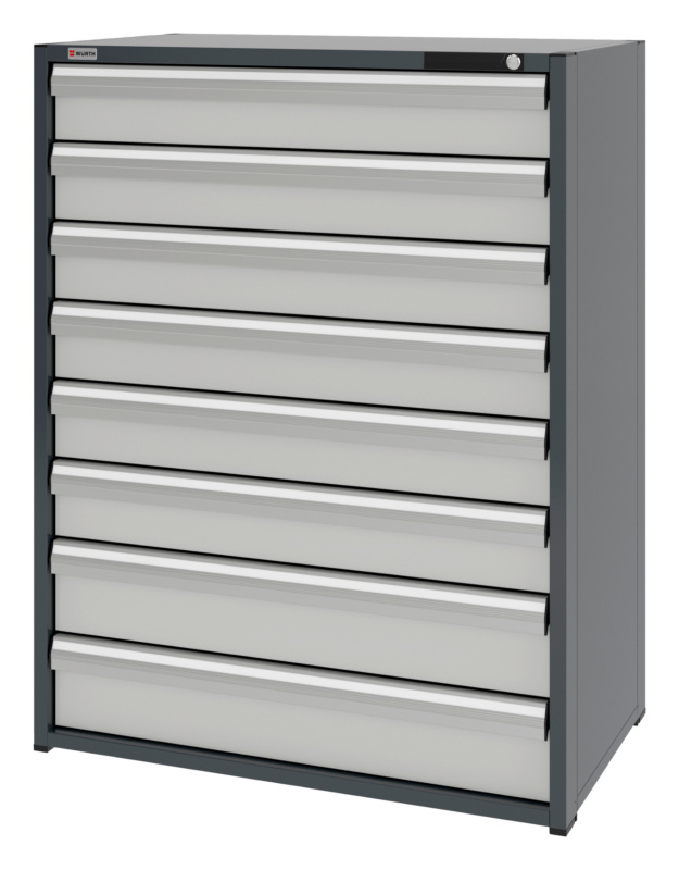 System-Schubladenschrank 16.6 - 1037x603 mm SLSHRNK-16.6-H1335-8SL-RAL7035