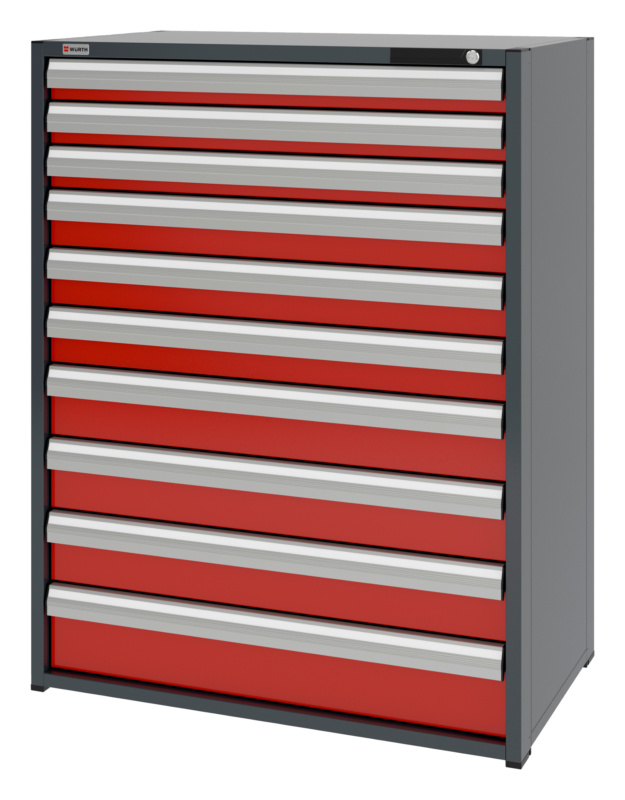 System-Schubladenschrank 16.6 - 1037x603 mm SLSHRNK-16.6-H1335-10SL-RAL3020