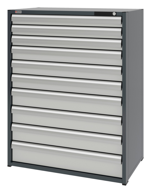 System-Schubladenschrank 16.6 - 1037x603 mm SLSHRNK-16.6-H1335-10SL-RAL7035