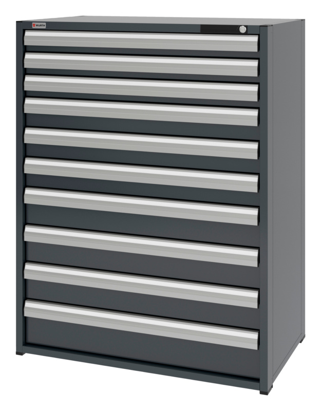 System-Schubladenschrank 16.6 - 1037x603 mm SLSHRNK-16.6-H1335-10SL-RAL7016