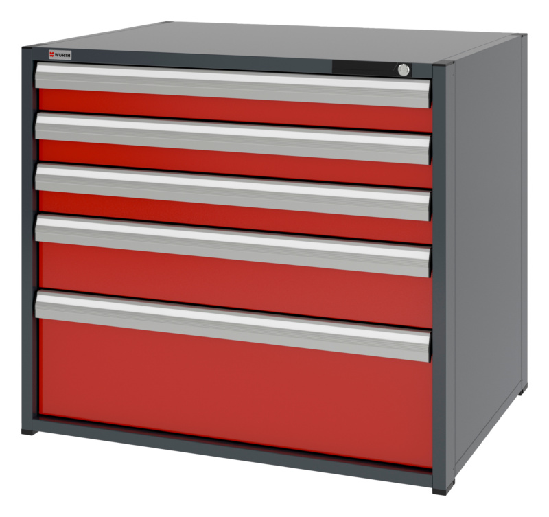 System-Schubladenschrank 16.8 - 1037x770 mm SLSHRNK-16.8-H915-5SL-RAL3020