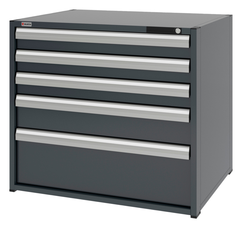 System-Schubladenschrank 16.8 - 1037x770 mm SLSHRNK-16.8-H915-5SL-RAL7016