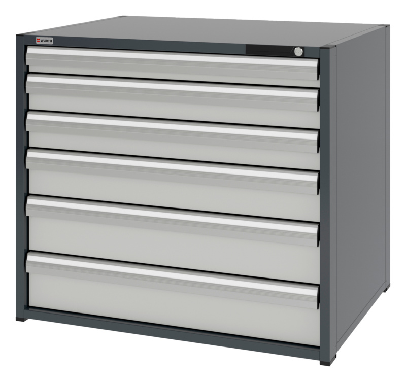 System-Schubladenschrank 16.8 - 1037x770 mm SLSHRNK-16.8-H915-6SL-RAL7035