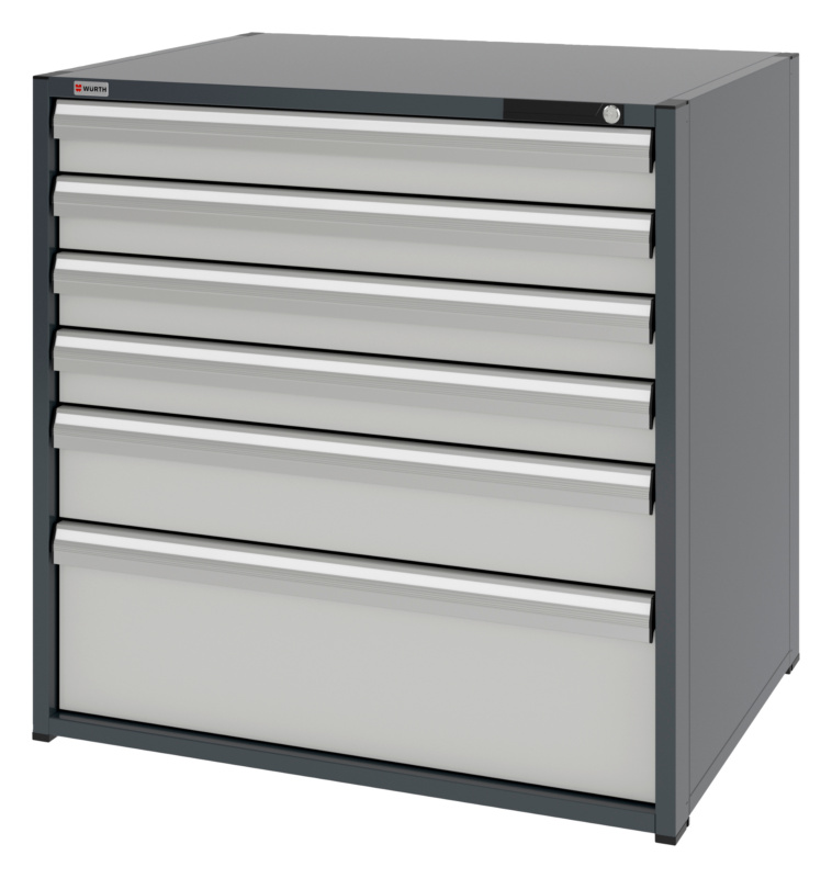 System-Schubladenschrank 16.8 - 1037x770 mm SLSHRNK-16.8-H1035-6SL-RAL7035