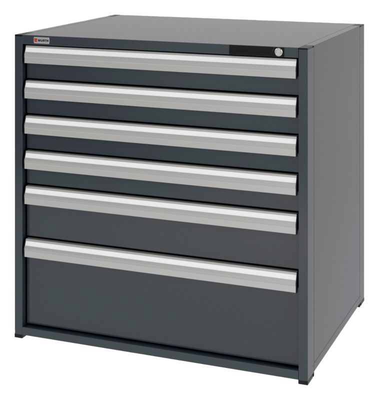 System-Schubladenschrank 16.8 - 1037x770 mm SLSHRNK-16.8-H1035-6SL-RAL7016