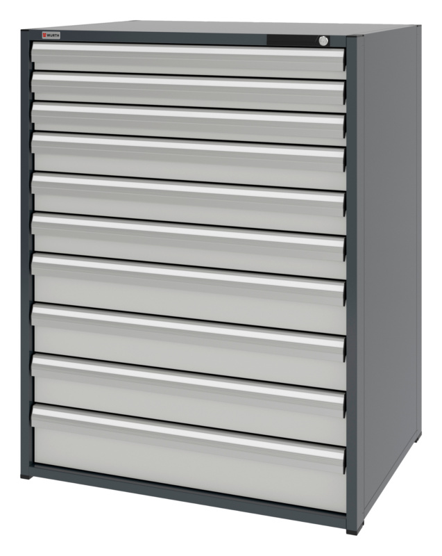 System-Schubladenschrank 16.8 - 1037x770 mm SLSHRNK-16.8-H1335-10SL-RAL7035