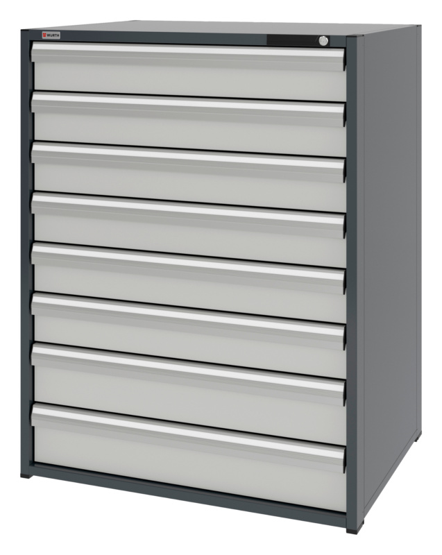 System-Schubladenschrank 16.8 - 1037x770 mm SLSHRNK-16.8-H1335-8SL-RAL7035