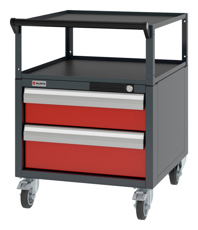 System-Schubladenschrank fahrbar 8.6/574x603mm SLSHRNK-FAHRBAR-8.6-H750-2SL-RAL3