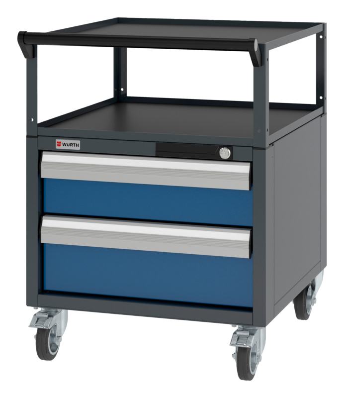 System-Schubladenschrank fahrbar 8.6/574x603mm SLSHRNK-FAHRBAR-8.6-H750-2SL-RAL5