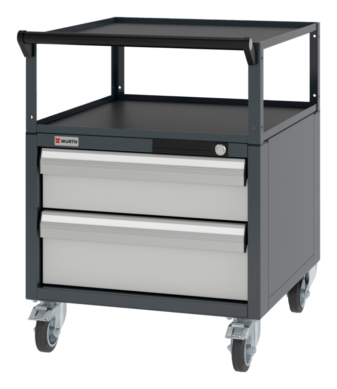 System-Schubladenschrank fahrbar 8.6/574x603mm SLSHRNK-FAHRBAR-8.6-H750-2SL-RAL7