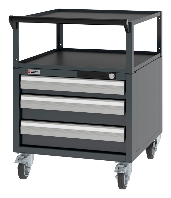 System-Schubladenschrank fahrbar 8.6/574x603mm SLSHRNK-FAHRBAR-8.6-H750-3SL-RAL7