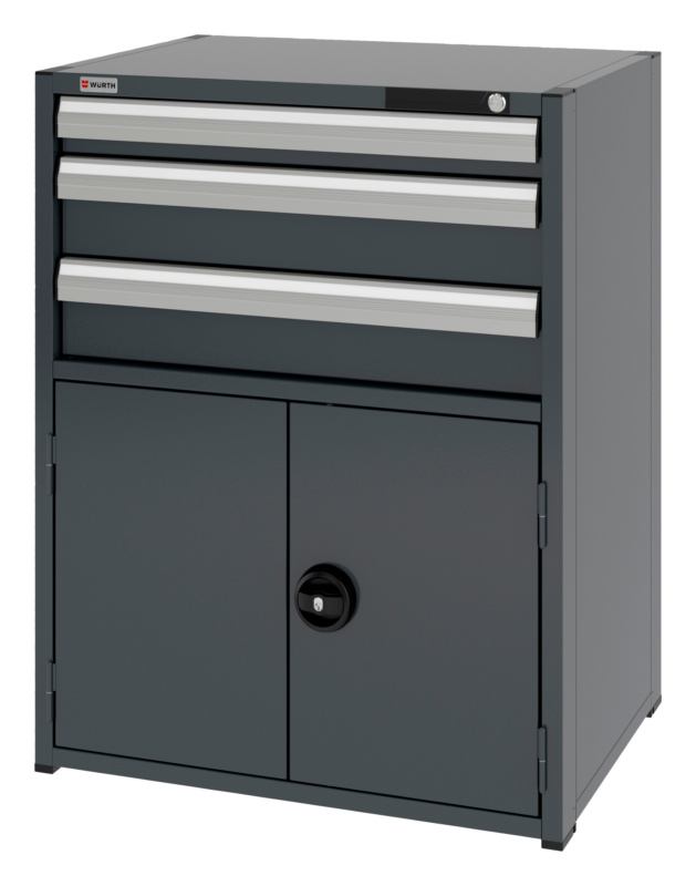 System-Kombischrank 12.6 - 805x603 mm KOMBISHRNK-12.6-H1035-FLGTR540-3SL-R7016