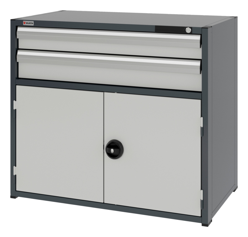 System-Kombischrank 16.6 - 1037x603 mm KOMBISHRNK-16.6-H915-FLGTR540-2SL-R7035