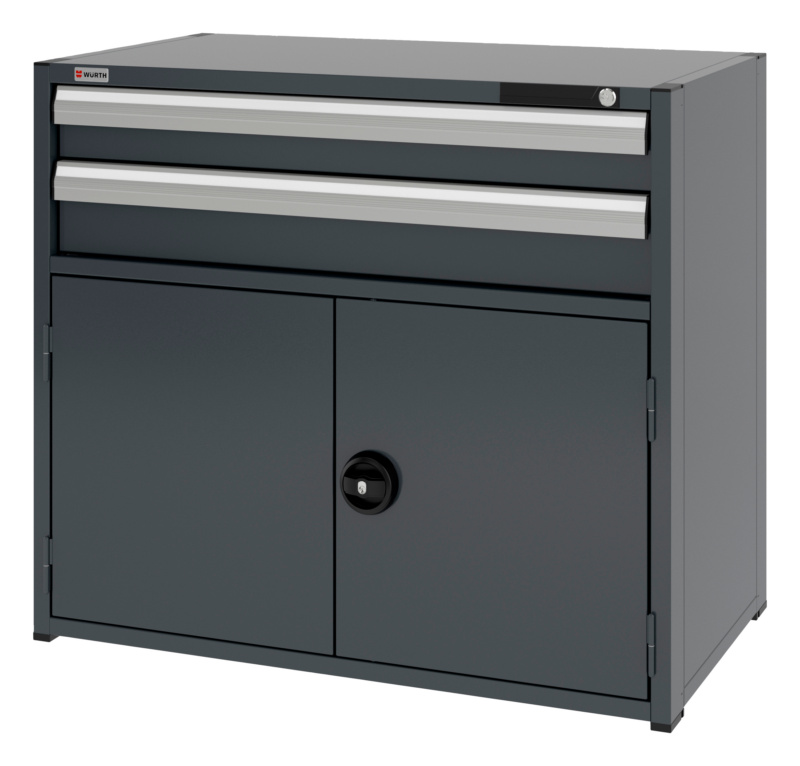 System-Kombischrank 16.6 - 1037x603 mm KOMBISHRNK-16.6-H915-FLGTR540-2SL-R7016