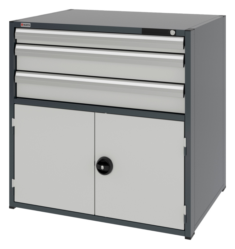 System-Kombischrank 16.8 - 1037x770 mm KOMBISHRNK-16.8-H1035-FLGTR540-3SL-R7035