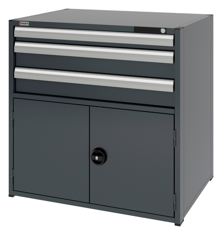 System-Kombischrank 16.8 - 1037x770 mm KOMBISHRNK-16.8-H1035-FLGTR540-3SL-R7016