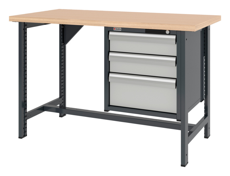 System-Werkbank WRKBANK-2FU-SHRNK-3SL-1500-H955-R7035
