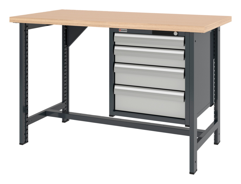 System-Werkbank WRKBANK-2FU-SHRNK-4SL-1500-H955-R7035