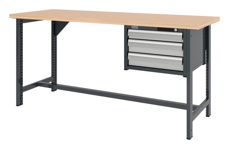 System-Werkbank WRKBANK-2FU-SHRNK-3SL-2000-H955-R7035
