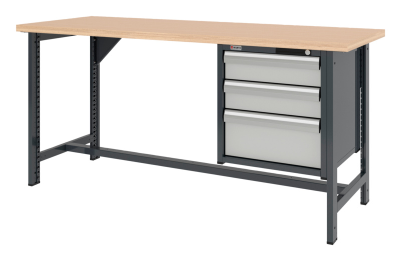 System-Werkbank WRKBANK-2FU-SHRNK-3SL-2000-H955-R7035