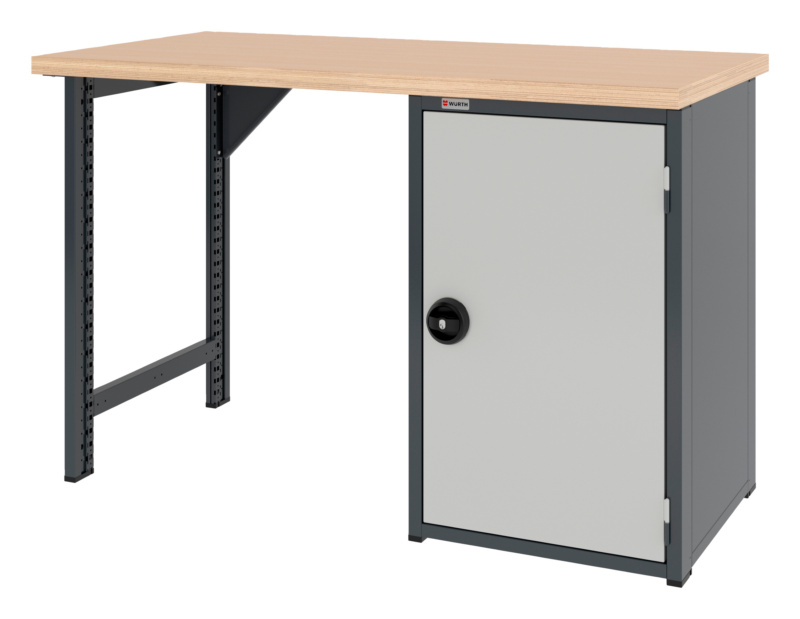 System-Werkbank 1500 mm mit 1 Werkbankfuß und Flügeltüren-Unterbauschrank 8.6