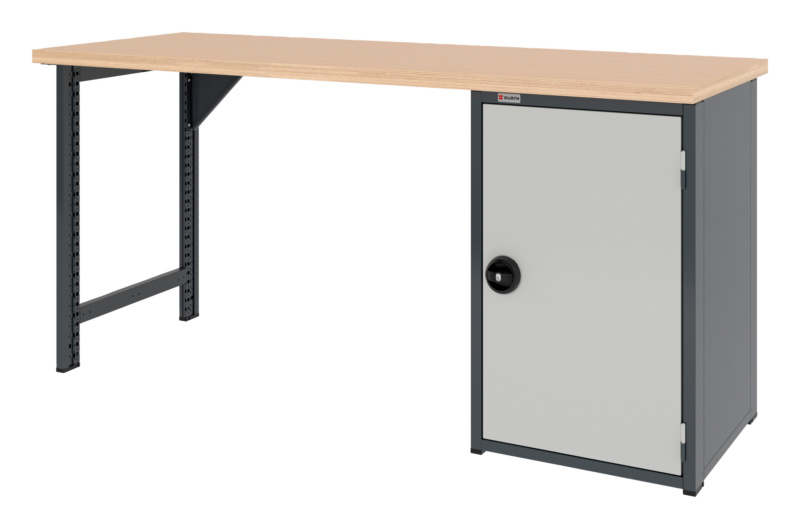 System-Werkbank 2000 mm mit 1 Werkbankfuß und Flügeltüren-Unterbauschrank 8.6