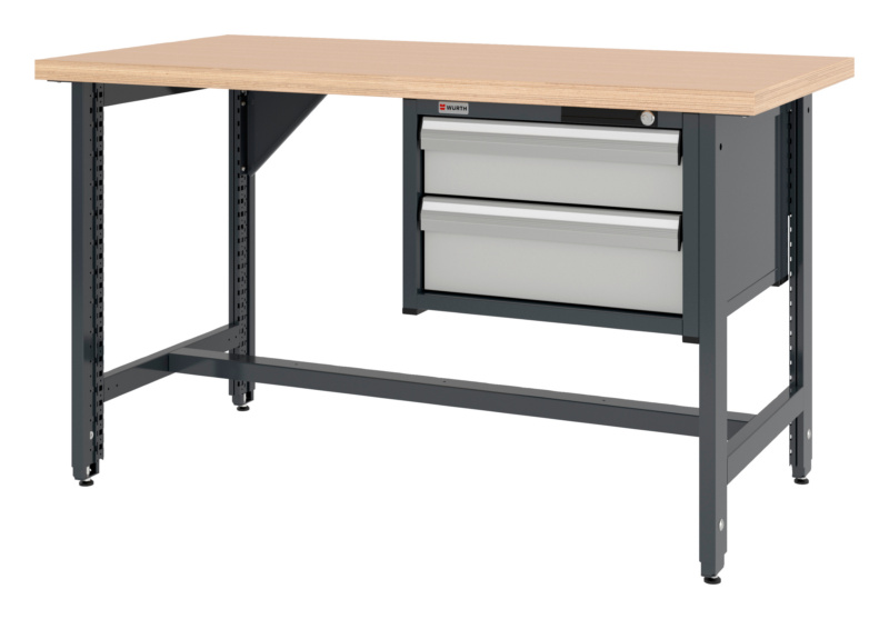 System-Werkbank WRKBANK-EINSTL-2FU-SHRNK-2SL-1500-R7035