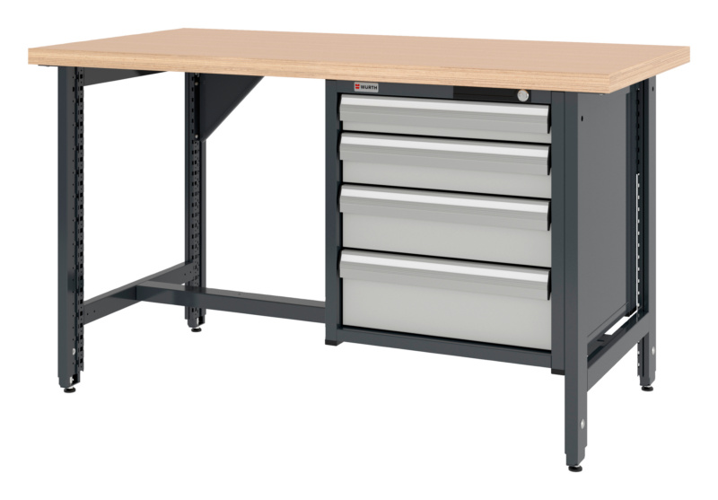 System-Werkbank WRKBANK-EINSTL-2FU-SHRNK-4SL-1500-R7035