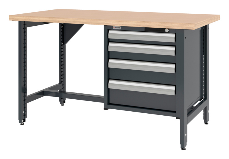 System-Werkbank WRKBANK-EINSTL-2FU-SHRNK-4SL-1500-R7016