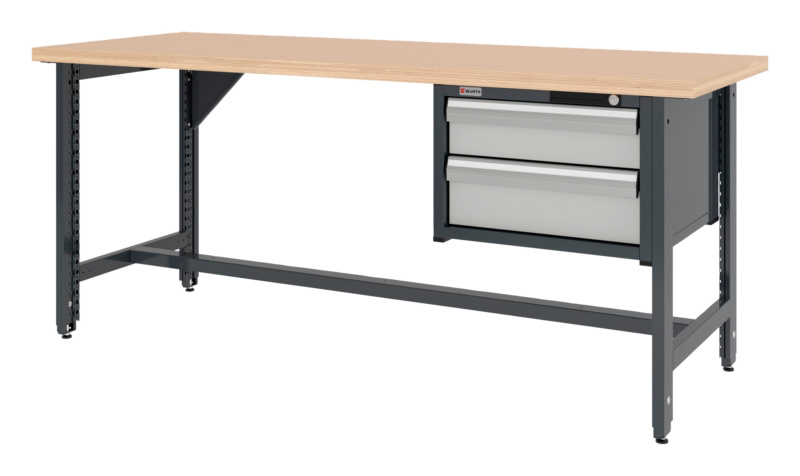 System-Werkbank WRKBANK-EINSTL-2FU-SHRNK-2SL-2000-R7035